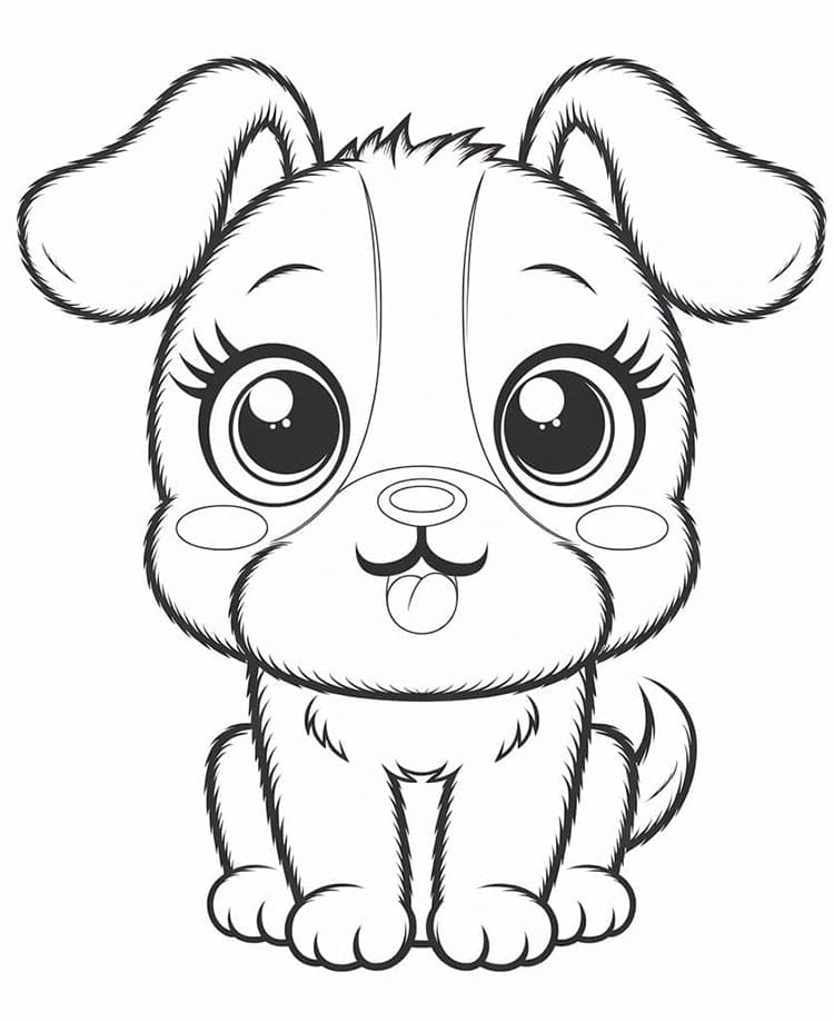 Snadný Pes omalovánka