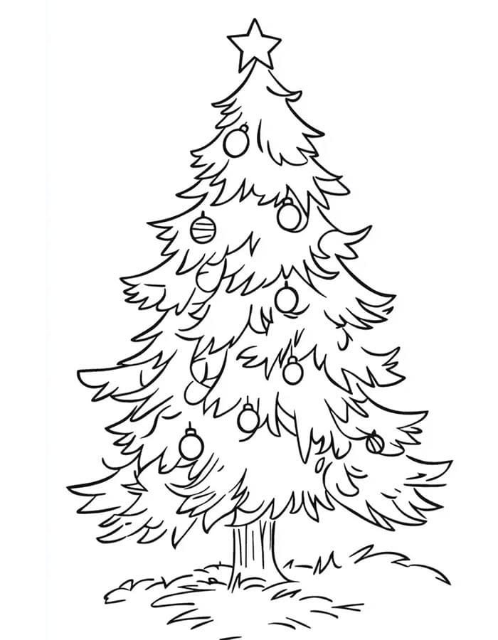 Snadný Vánoční strom omalovánka