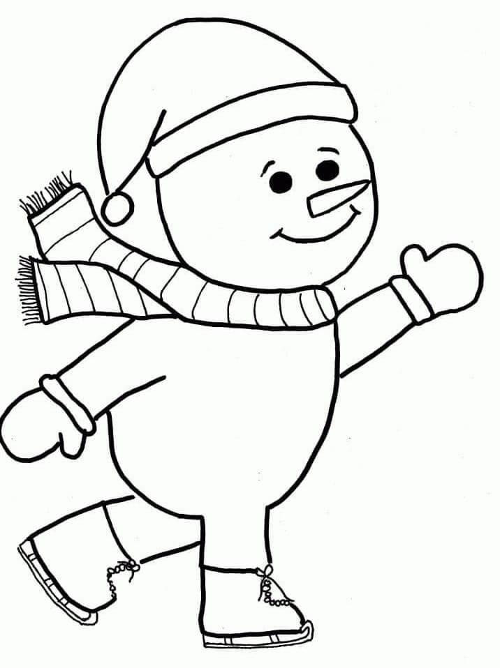 Sněhulák Tisknutelný Zdarma omalovánka