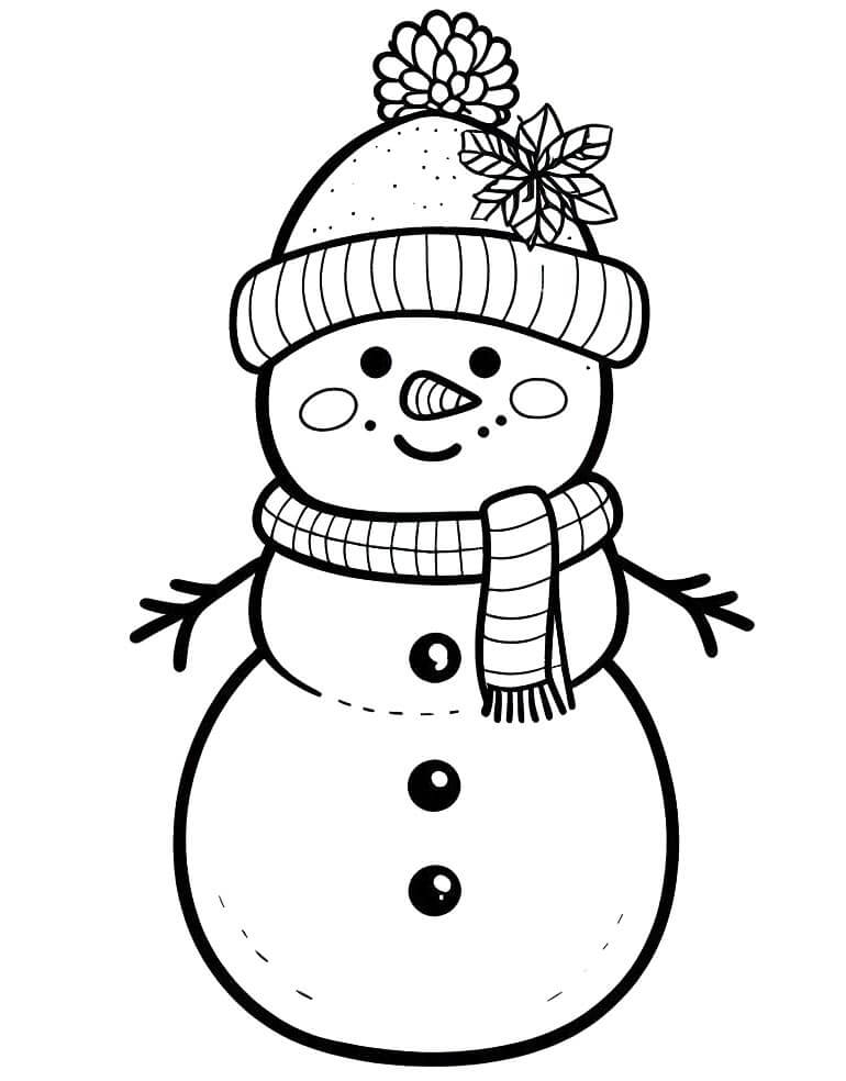 Sněhulák Tisknutelný pro Děti omalovánka