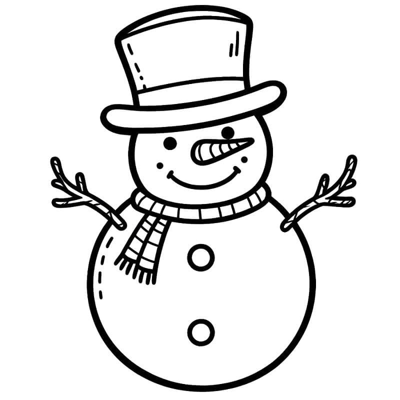 Sněhulák Tisknutelný omalovánka