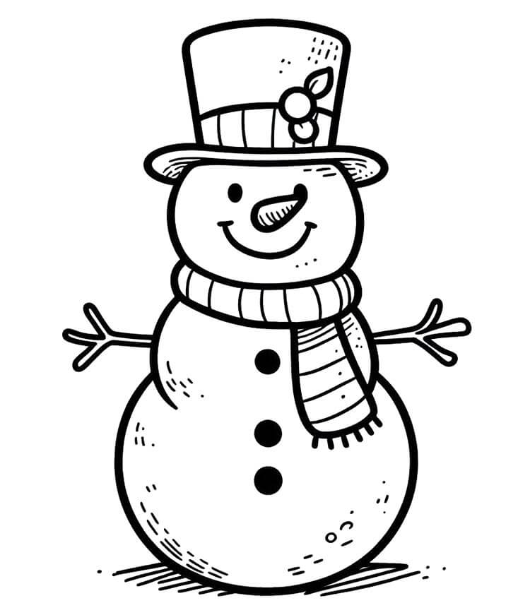 Sněhulák Zdarma Tisknutelný omalovánka