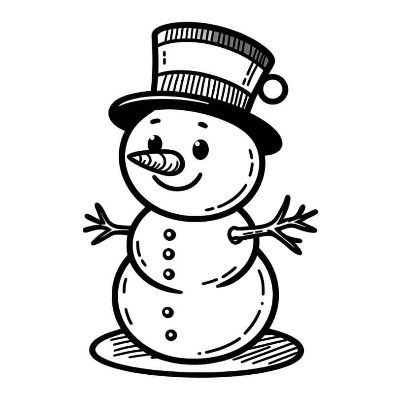 Sněhulák Zdarma pro Děti omalovánka