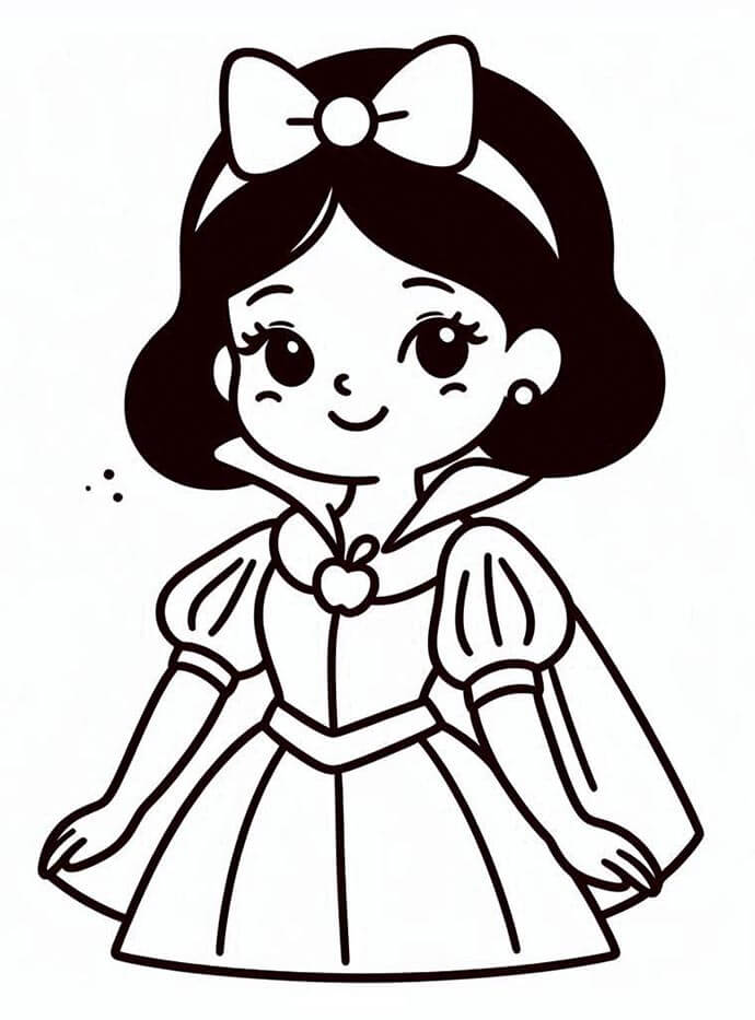 Sněhurka Zdarma pro Děti omalovánka