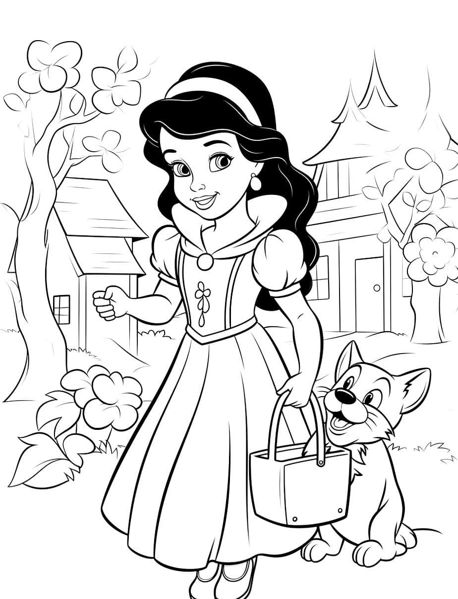 Sněhurka pro 4leté Děti omalovánka