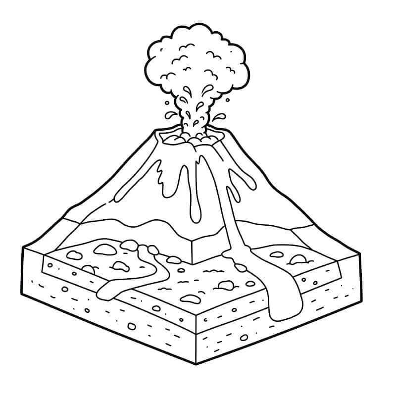 Sopka Tisknutelná pro Děti omalovánka