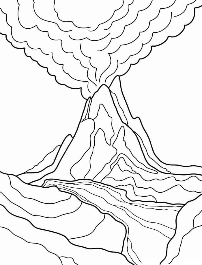 Sopka k Tisku omalovánka