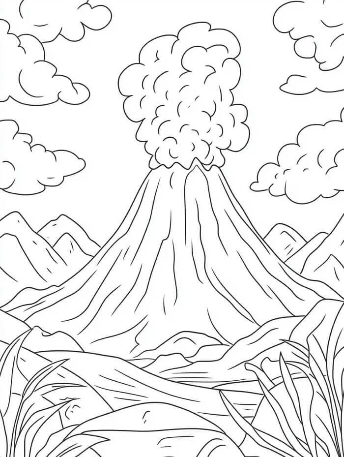 Sopka k Vymalování omalovánka