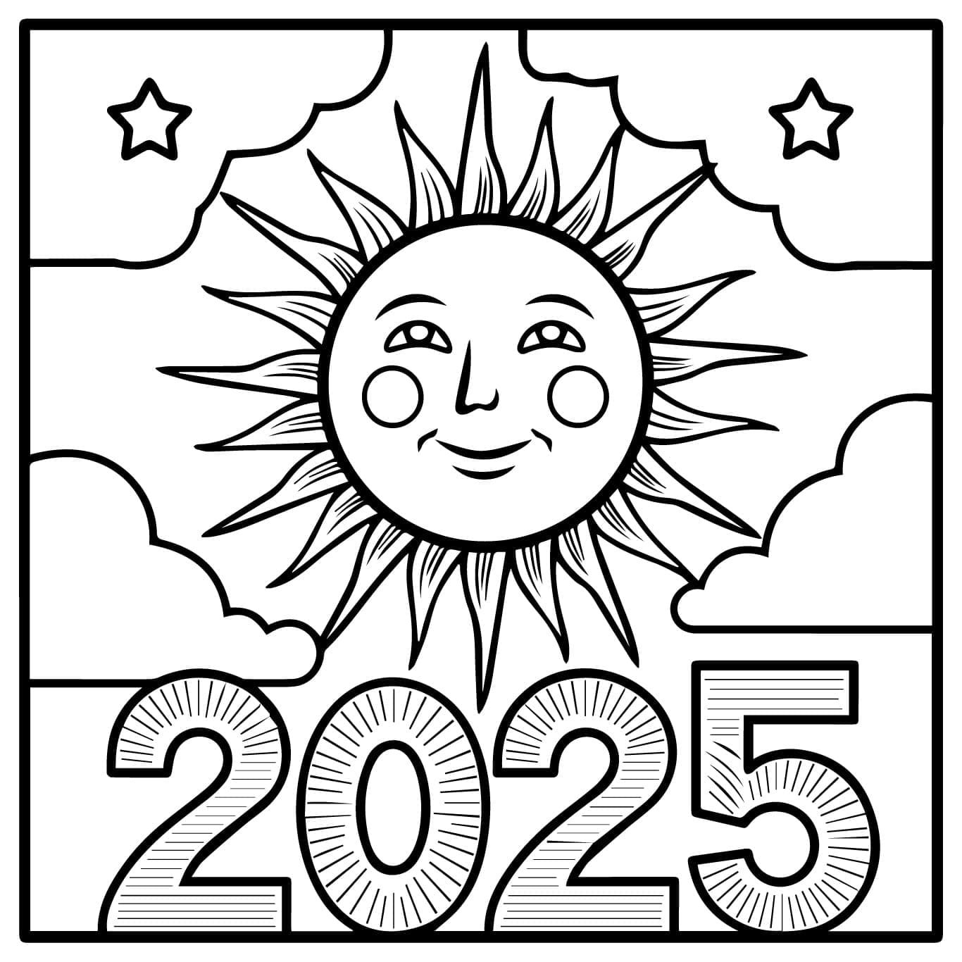 Šťastný nový rok 2025 (12) omalovánka