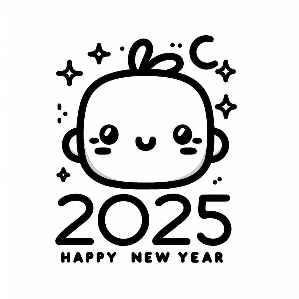 Šťastný nový rok 2025 (2) omalovánka