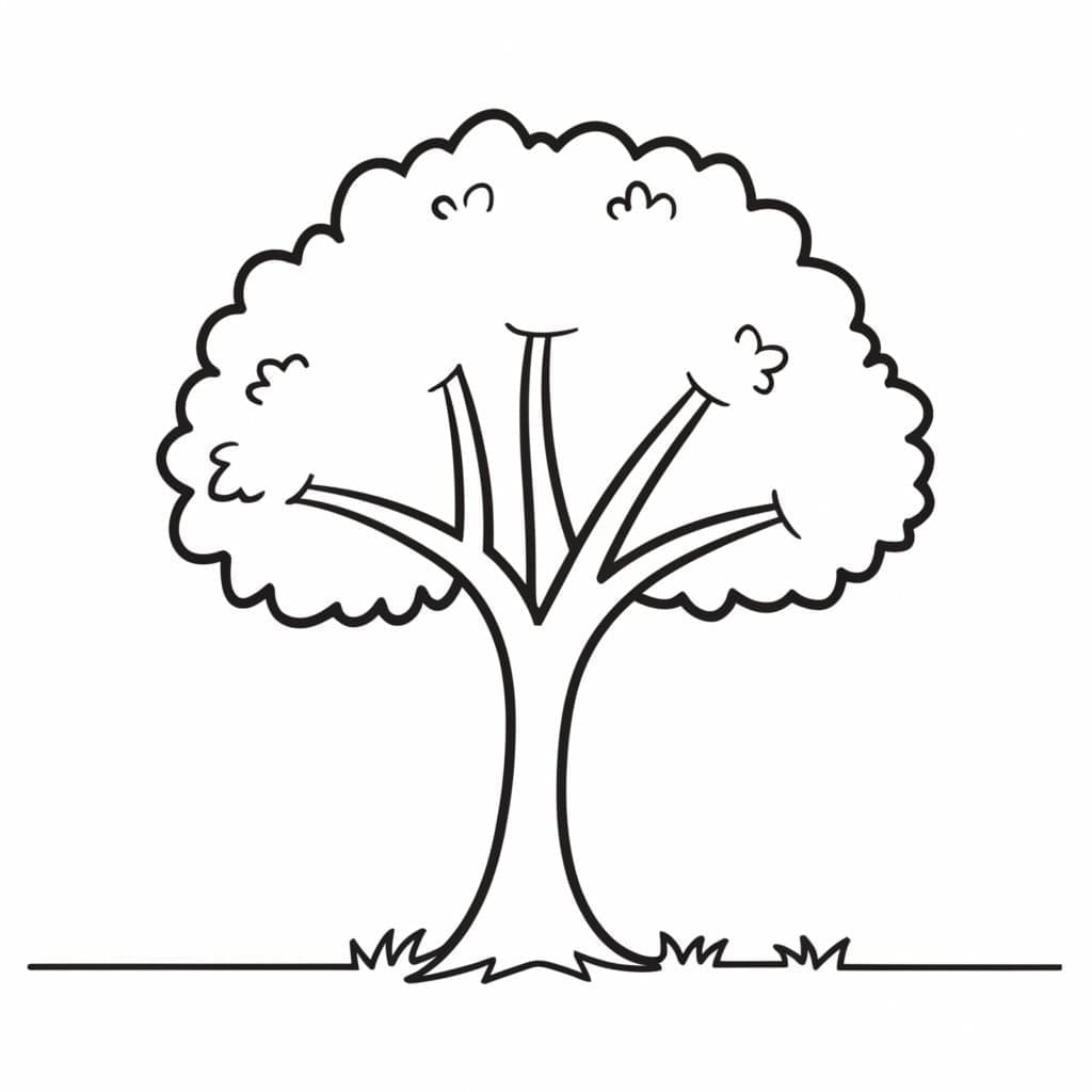 Strom Tisknutelný Zdarma omalovánka