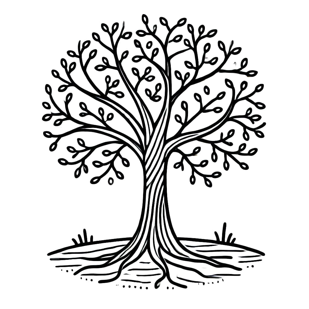 Strom Tisknutelný pro Děti omalovánka