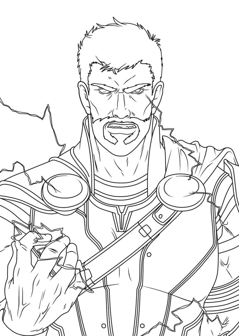 Superhrdina Thor Marvel omalovánka