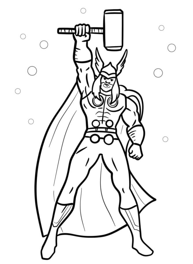 Superhrdina Thor omalovánka