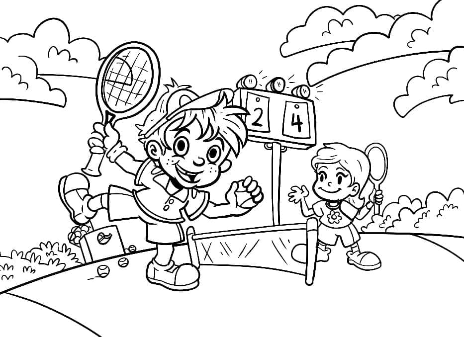 Tenis Zdarma Vymalovatelné Obrázek omalovánka