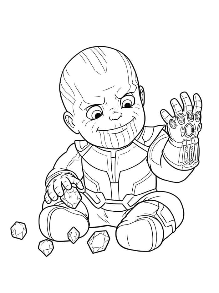 Thanos pro 1leté Děti omalovánka