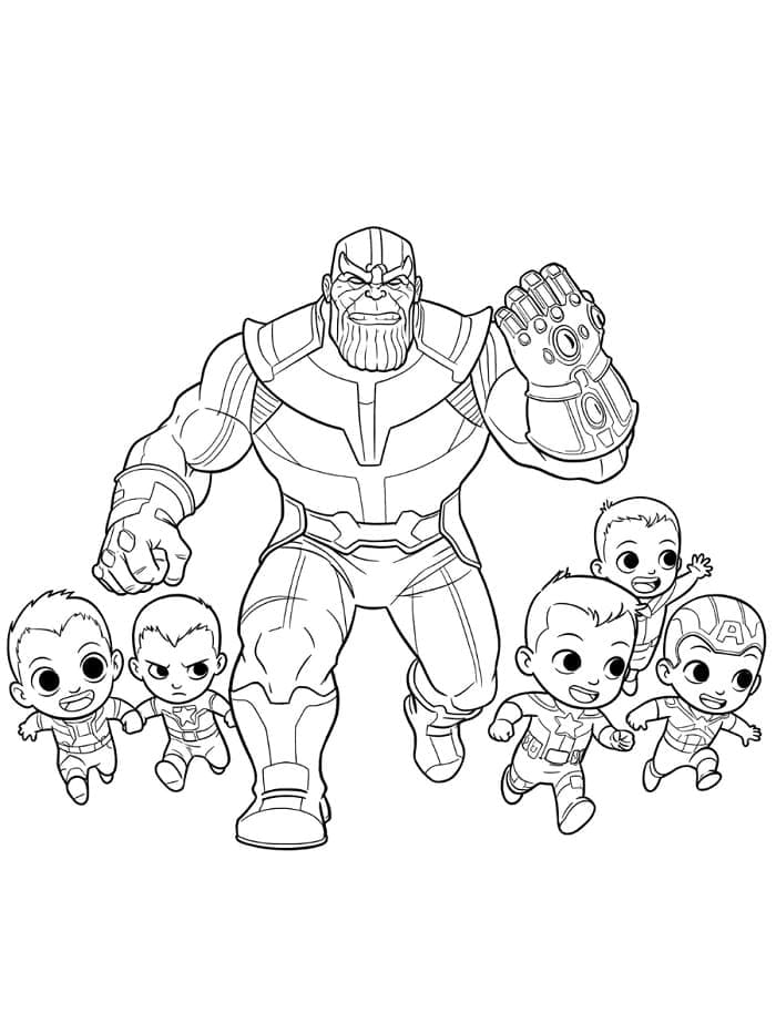 Thanos pro 5leté Děti omalovánka
