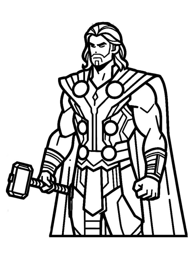 Thor Zdarma Tisknutelný omalovánka
