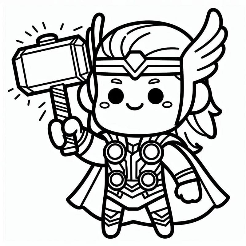 Thor k Vymalování omalovánka