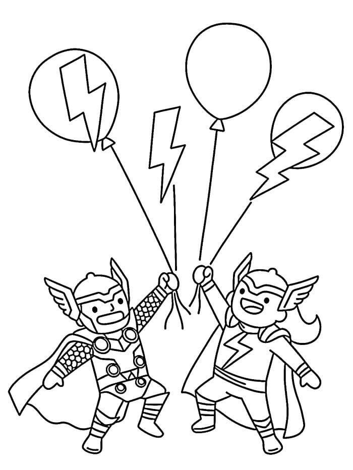 Thor pro 4leté Děti omalovánka