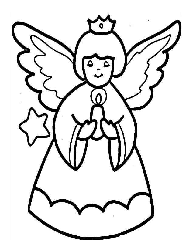 Tisk Anděl omalovánka