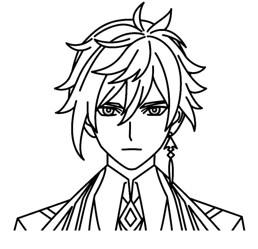 Tisk Genshin Impact omalovánka