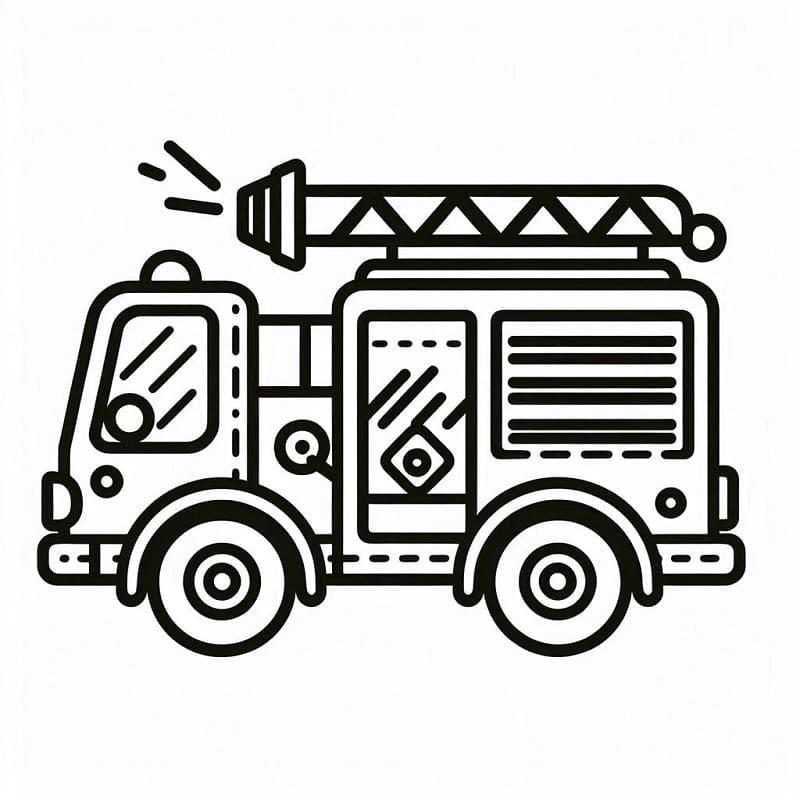 Tisk Hasičské Auto omalovánka