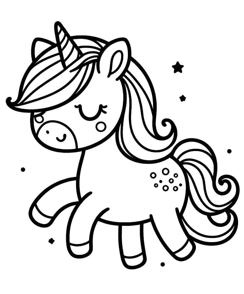 Tisk Jednorožec omalovánka