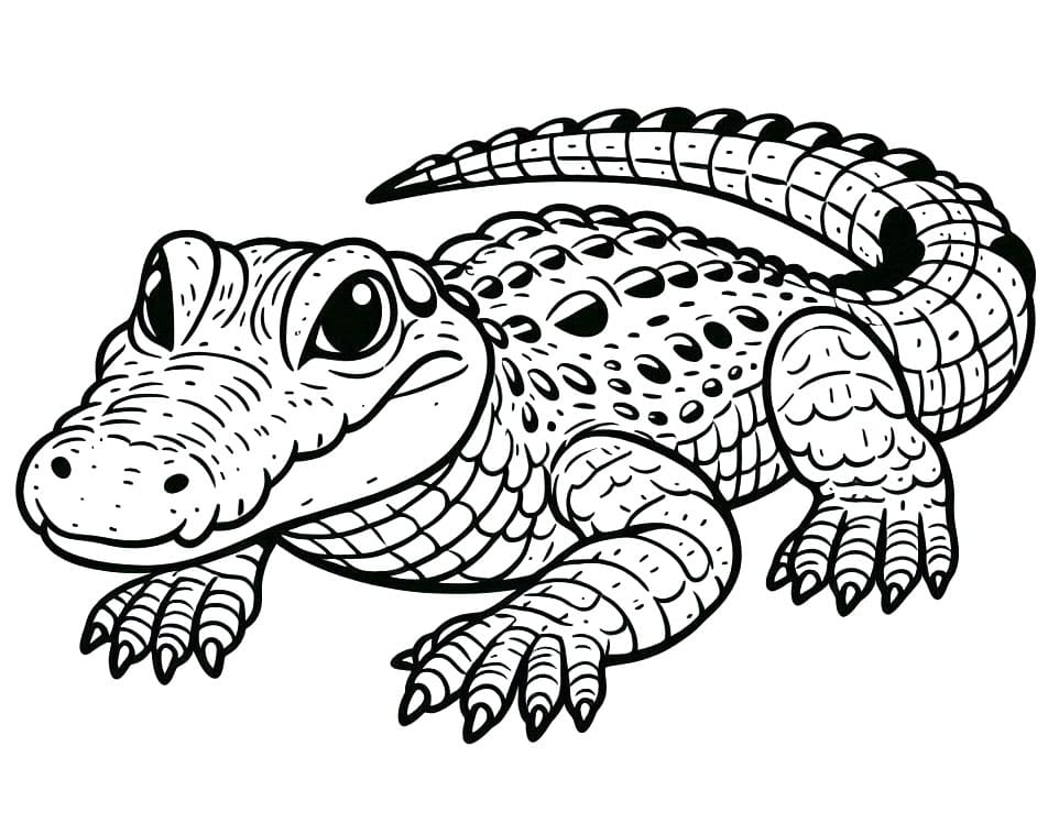 Tisk Krokodýl omalovánka