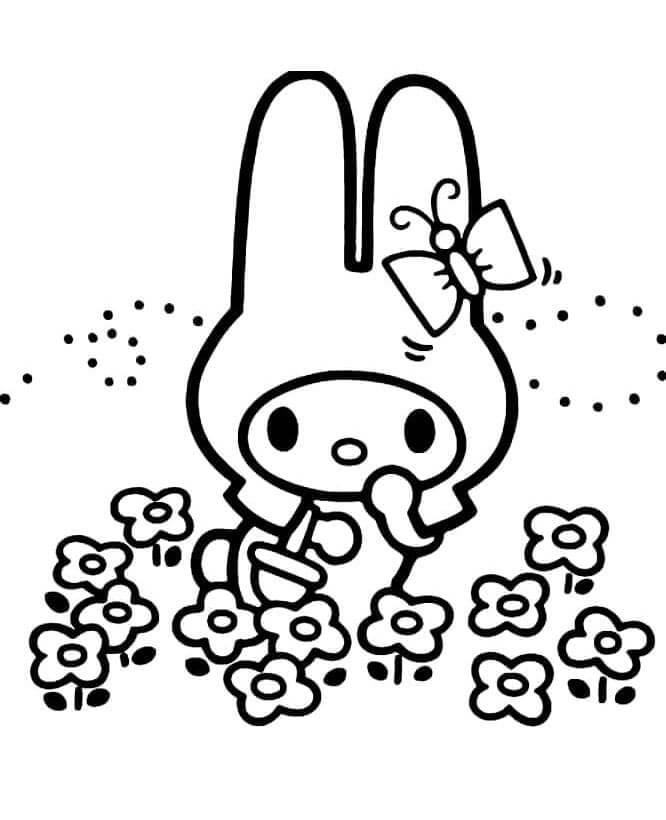 Tisk My Melody omalovánka