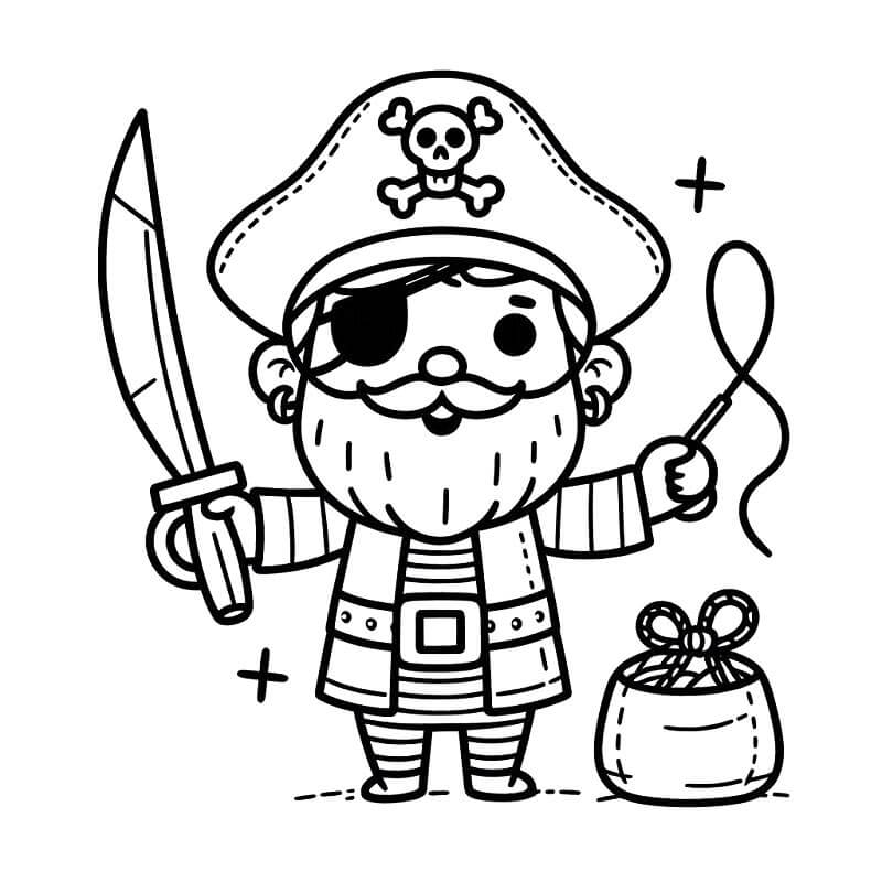 Tisk Pirátský omalovánka