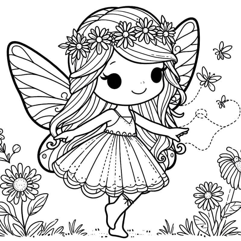 Tisk Víla omalovánka