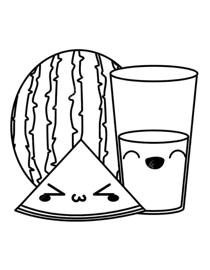 Tisk Vodní meloun omalovánka