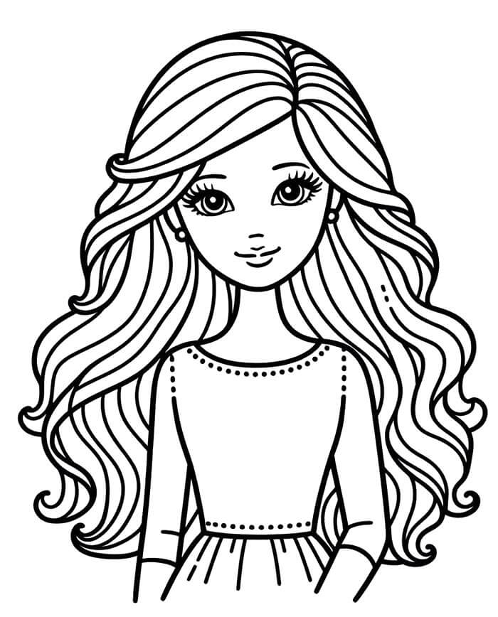 Tisknutelná Barbie Obrázek omalovánka