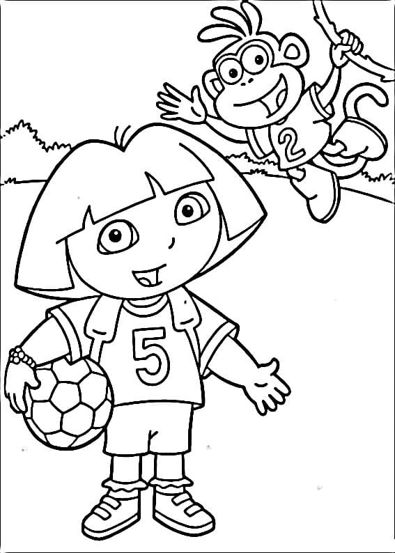 Tisknutelná Dora Průzkumnice Obrázek omalovánka