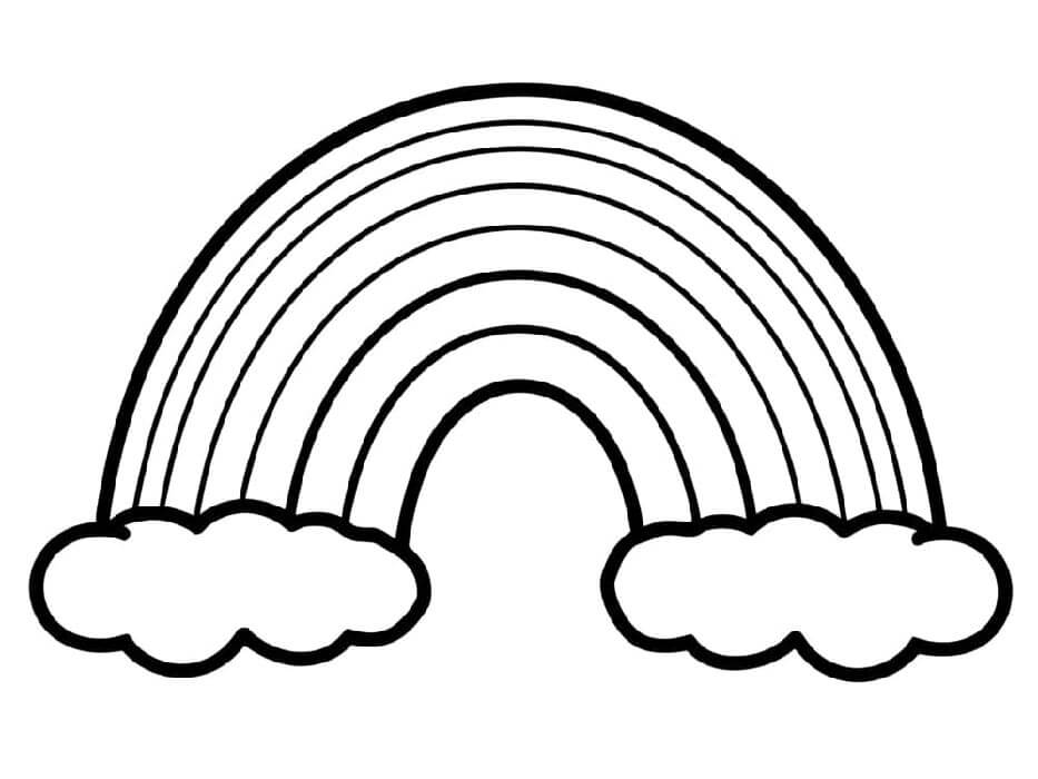 Tisknutelná Duha Obrázek pro Děti omalovánka