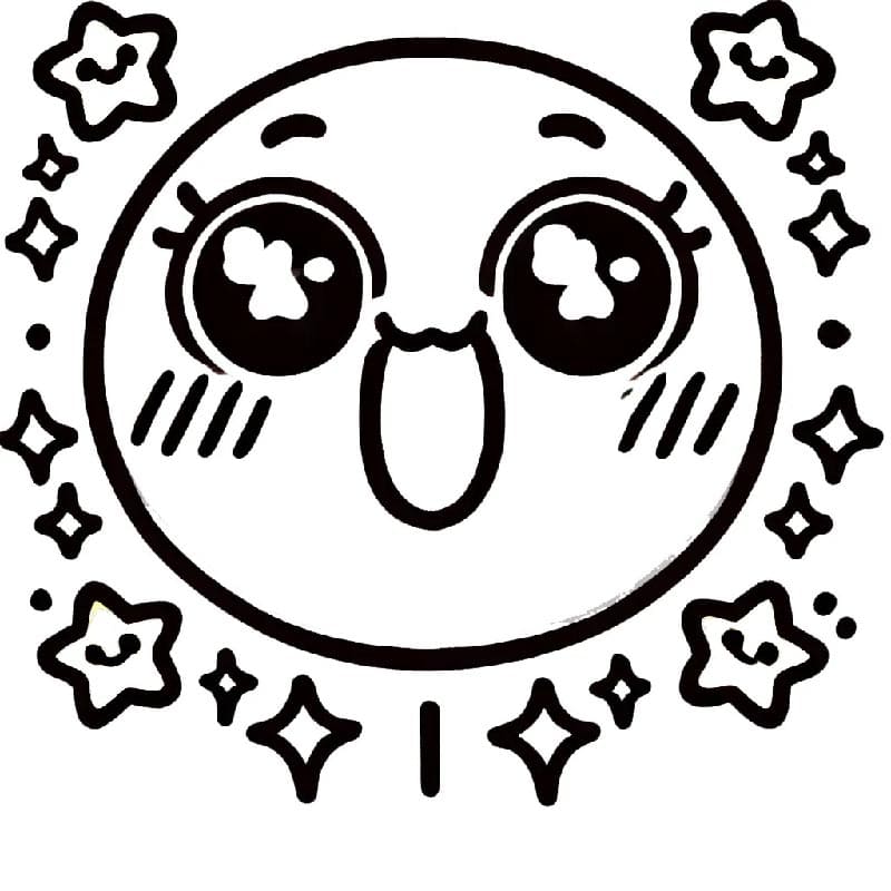 Tisknutelná Emotikona Obrázek pro Děti omalovánka