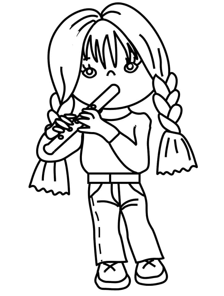 Tisknutelná Flétna Obrázek omalovánka