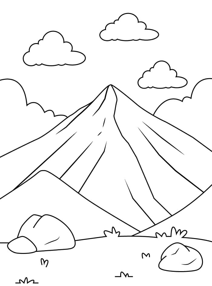 Tisknutelná Hora Obrázek pro Děti omalovánka
