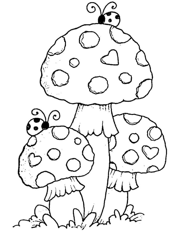 Tisknutelná Houba Obrázek pro Děti omalovánka