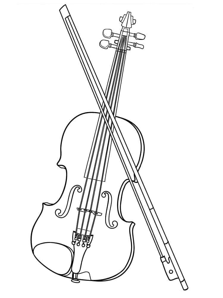 Tisknutelná Housle omalovánka
