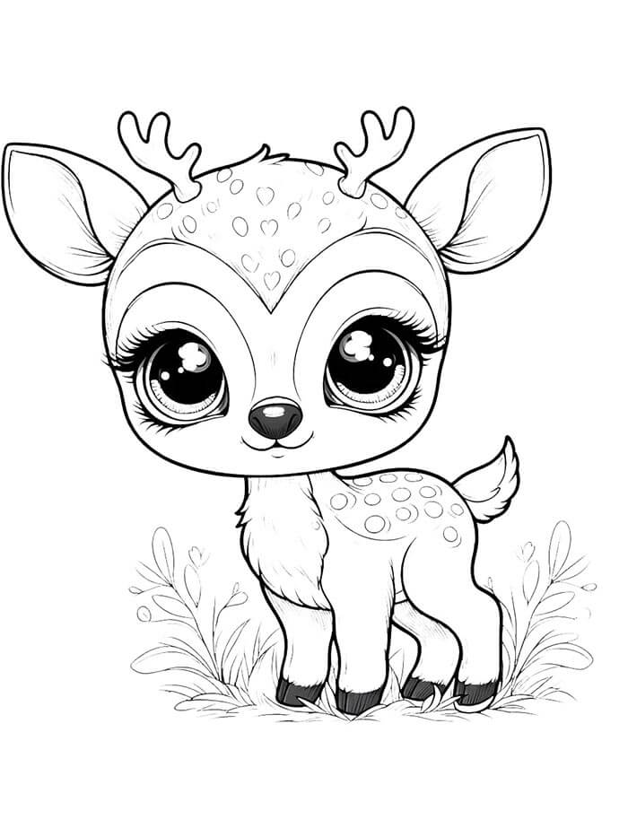 Tisknutelná Jelen omalovánka