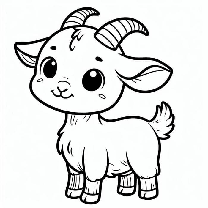 Tisknutelná Koza omalovánka