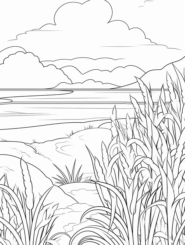 Tisknutelná Krajina Obrázek pro Děti omalovánka