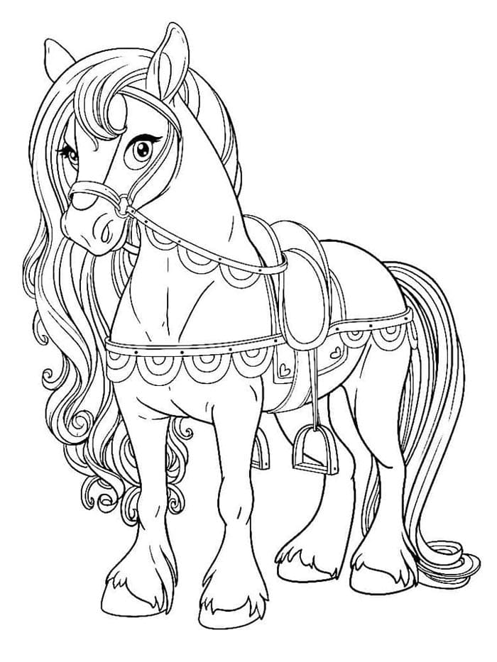 Tisknutelná Kůň Obrázek pro Děti omalovánka