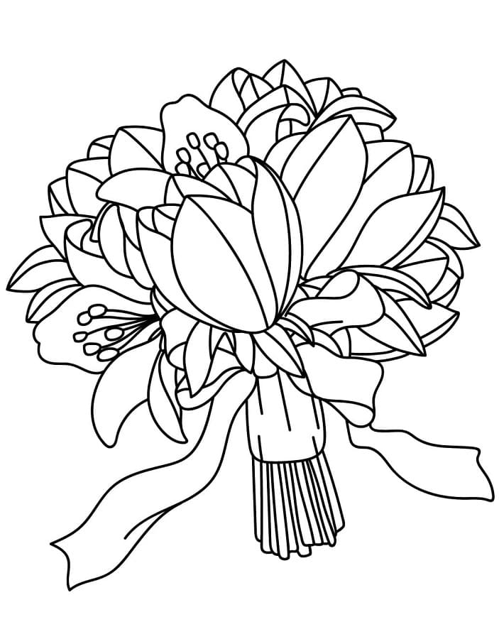Tisknutelná Kytice Květin Obrázek omalovánka