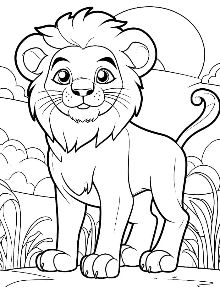 Lev omalovánky