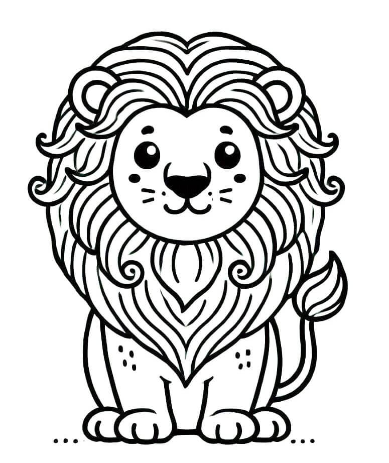 Tisknutelná Lev omalovánka
