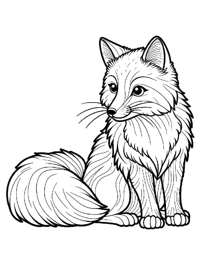 Tisknutelná Liška Obrázek pro Děti omalovánka