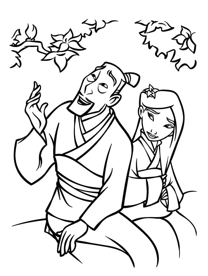 Tisknutelná Mulan Obrázek pro Děti omalovánka